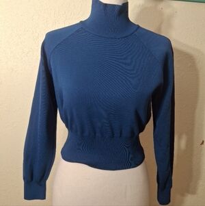 Zara Deep Blue Turtleneck Sweater
